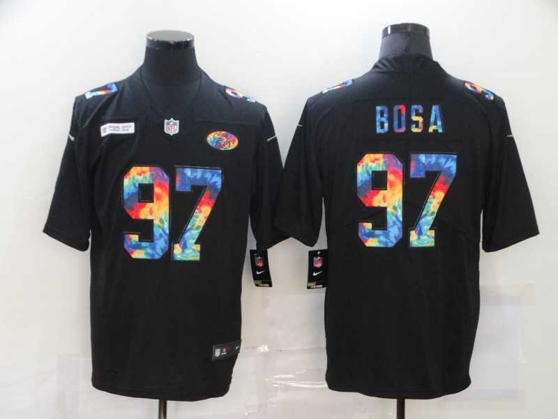 Nike San Francisco 49ers #97 Nick Bosa Multi-Color Black Crucial Catch Vapor Untouchable Limited Jersey,We sell and wholesale Nike San Francisco 49ers #97 Nick Bosa Multi-Color Black Crucial Catch Vapor Untouchable Limited Jersey on line form chian!